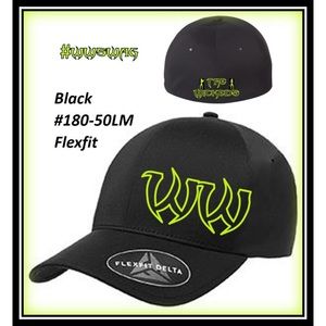Flexfit Delta No Sweat Hat #180-Black w/Lime logo